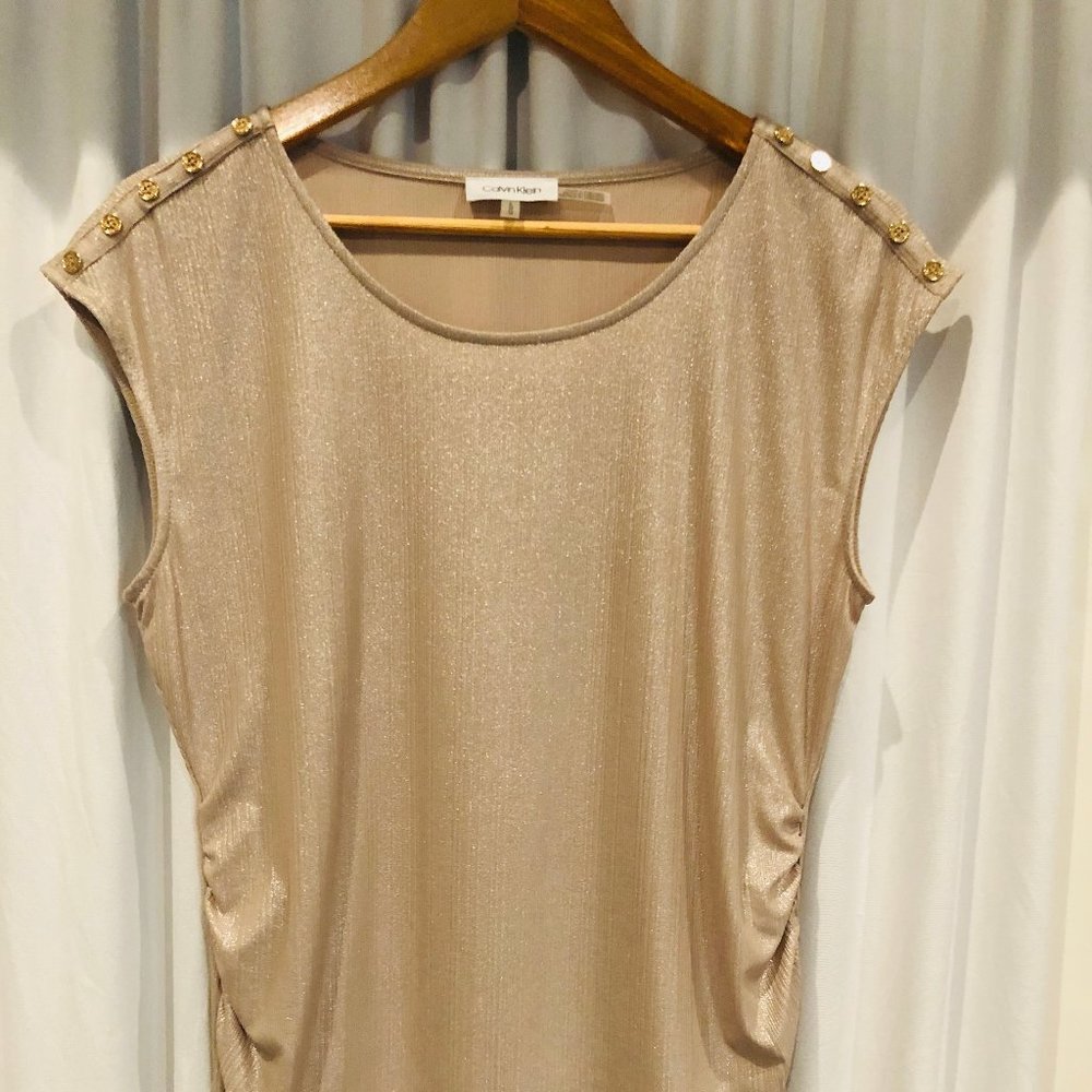 Calvin Klein Women's Sleeveless Metallic Top
